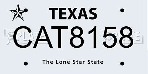 CAT8158 Texas License Plate