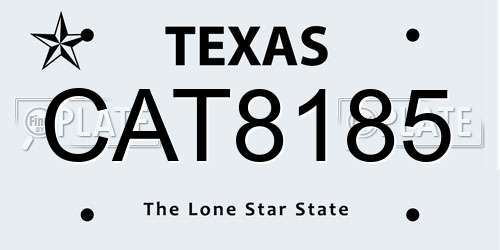CAT8185 Texas License Plate
