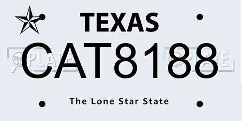 CAT8188 Texas License Plate