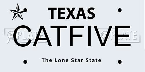 CATFIVE Texas License Plate