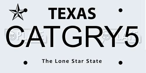 CATGRY5 Texas License Plate
