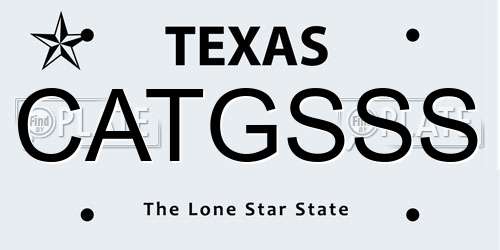 CATGSSS Texas License Plate