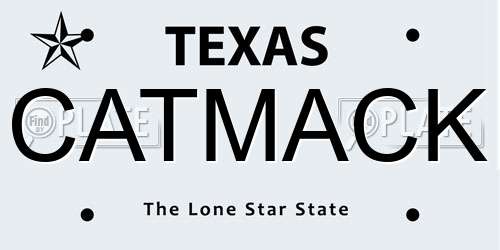 CATMACK Texas License Plate