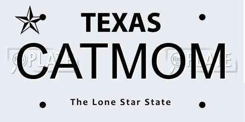 CATMOM Texas License Plate
