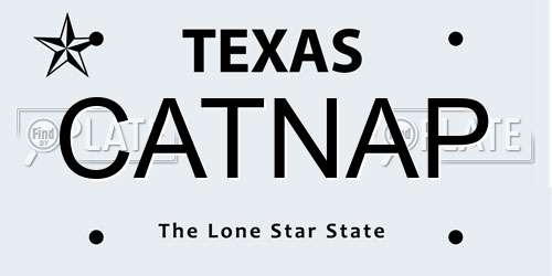 CATNAP Texas License Plate