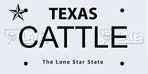 CATTLE Texas License Plate