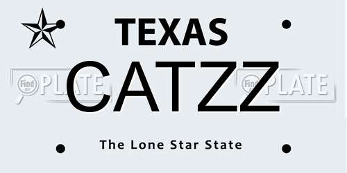 CATZZ Texas License Plate