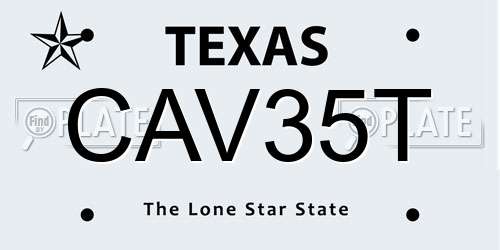 CAV35T Texas License Plate