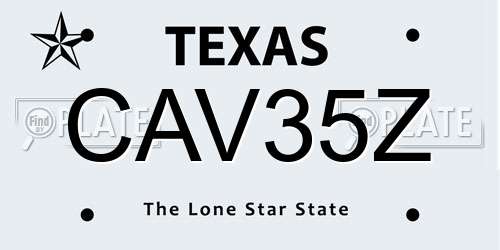 CAV35Z Texas License Plate