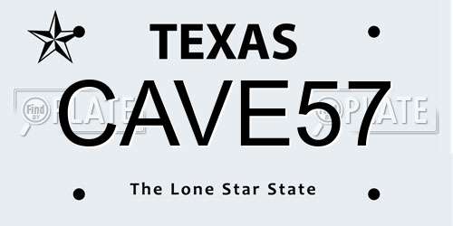 CAVE57 Texas License Plate