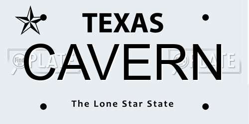 CAVERN Texas License Plate