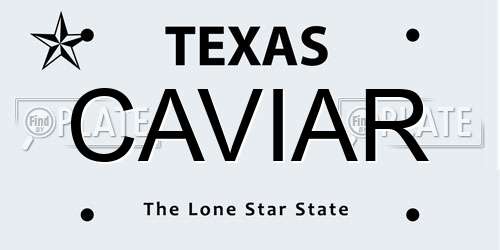 CAVIAR Texas License Plate