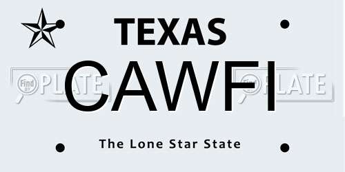 CAWFI Texas License Plate