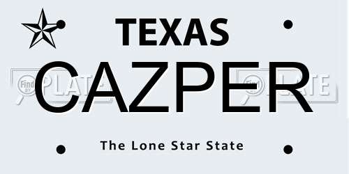 CAZPER Texas License Plate