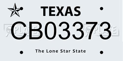 CB03373 Texas License Plate