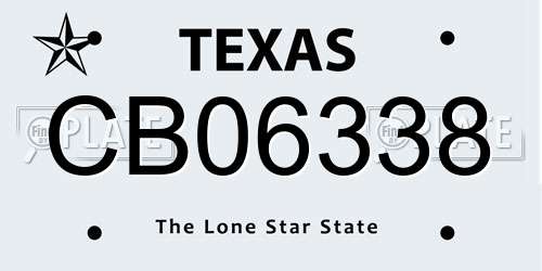 CB06338 Texas License Plate