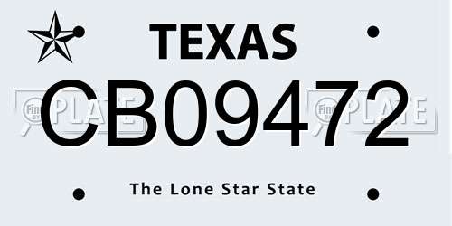 CB09472 Texas License Plate