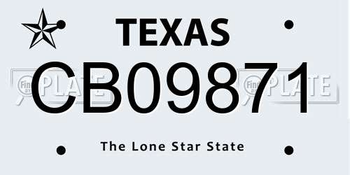 CB09871 Texas License Plate