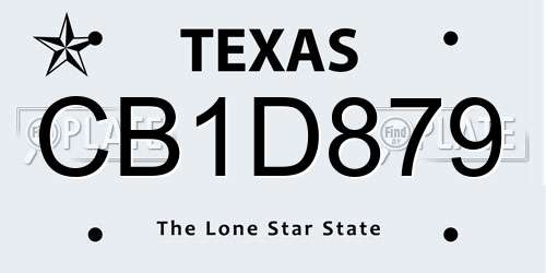 CB1D879 Texas License Plate