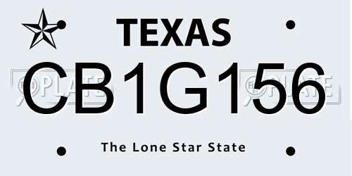 CB1G156 Texas License Plate
