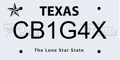 CB1G4X Texas License Plate