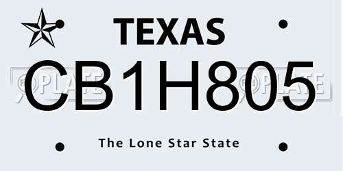 CB1H805 Texas License Plate