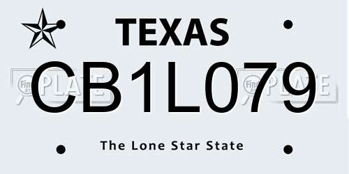 CB1L079 Texas License Plate