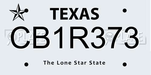 CB1R373 Texas License Plate