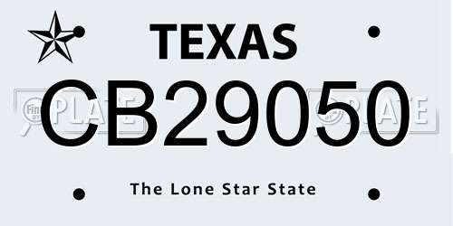 CB29050 Texas License Plate