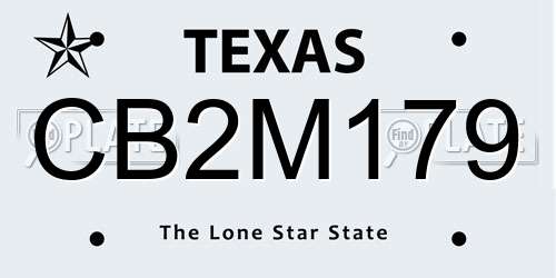 CB2M179 Texas License Plate