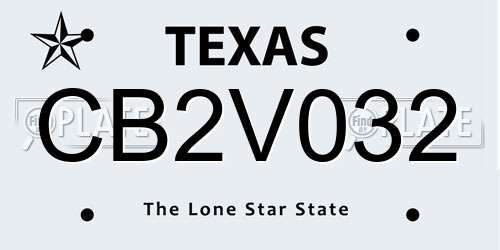 CB2V032 Texas License Plate
