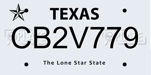 CB2V779 Texas License Plate