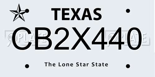 CB2X440 Texas License Plate