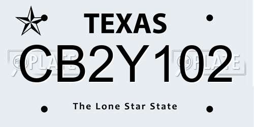 CB2Y102 Texas License Plate