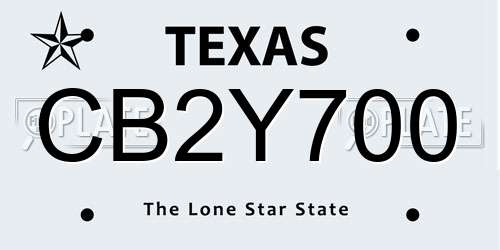 CB2Y700 Texas License Plate