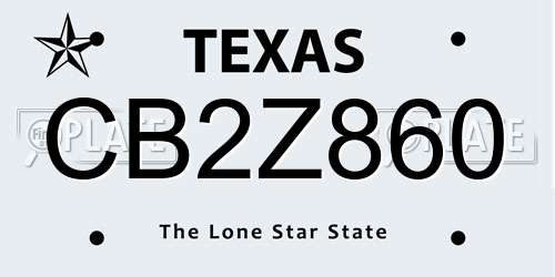 CB2Z860 Texas License Plate