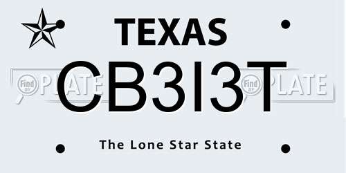 CB3I3T Texas License Plate