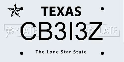 CB3I3Z Texas License Plate