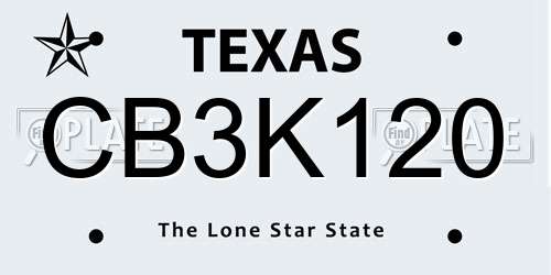 CB3K120 Texas License Plate