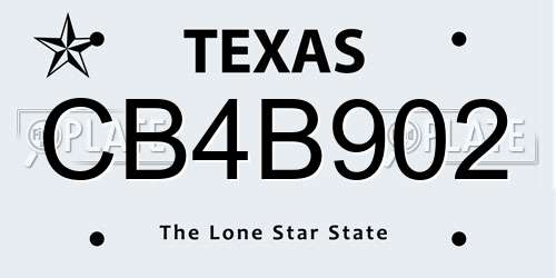 CB4B902 Texas License Plate