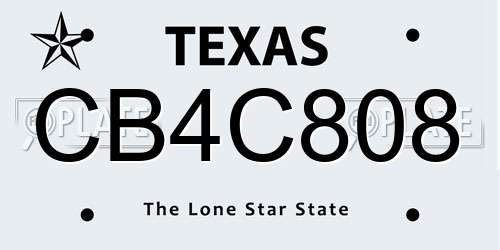 CB4C808 Texas License Plate