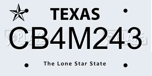 CB4M243 Texas License Plate