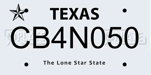 CB4N050 Texas License Plate