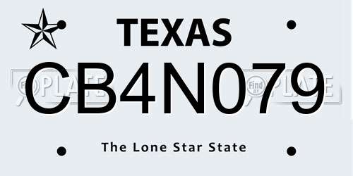 CB4N079 Texas License Plate