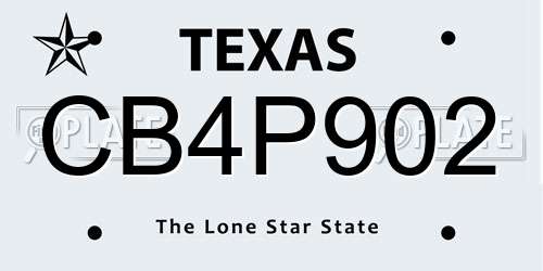 CB4P902 Texas License Plate