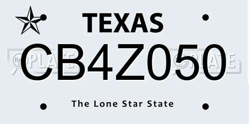 CB4Z050 Texas License Plate
