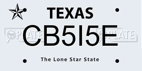 CB5I5E Texas License Plate