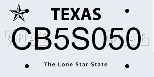 CB5S050 Texas License Plate