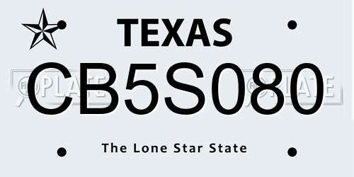 CB5S080 Texas License Plate