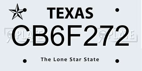 CB6F272 Texas License Plate